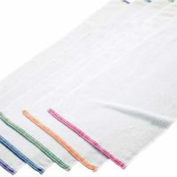 240匁スレン染めカラーヘム付き業務用白フェイスタオル