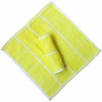 80匁ベトナム製業務用4×4格子おしぼり（イエロー）