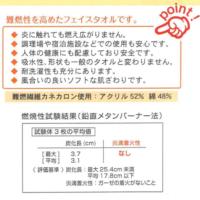 難燃性フェイスタオルRESCUEについて