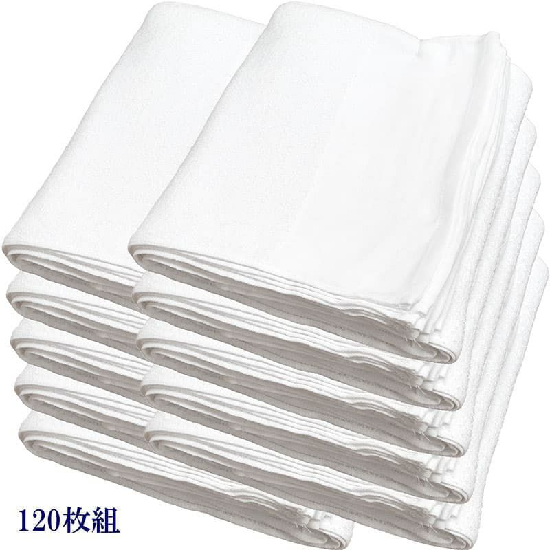 180匁ベトナム製シリンダー白タオル【平地付き】：120枚組