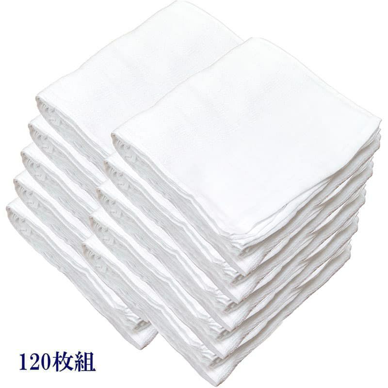 100匁ベトナム製シリンダー白タオル【平地付き】：120枚組