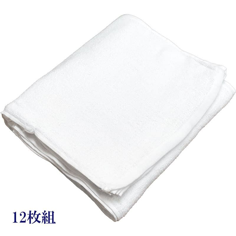 180匁ベトナム製シリンダー白タオル【総パイル】：12枚組