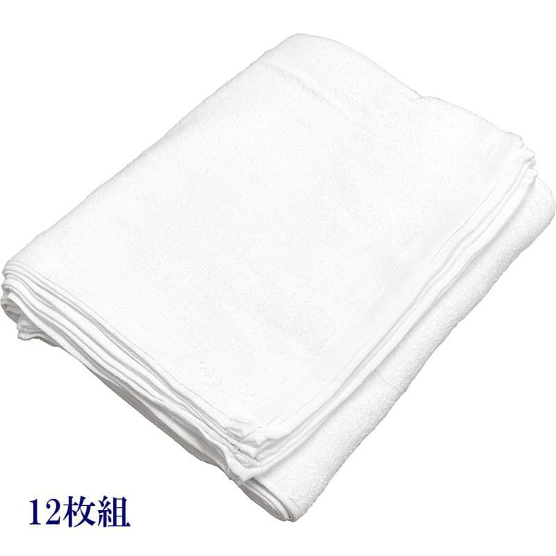 220匁ベトナム製シリンダー白タオル【総パイル】：12枚組