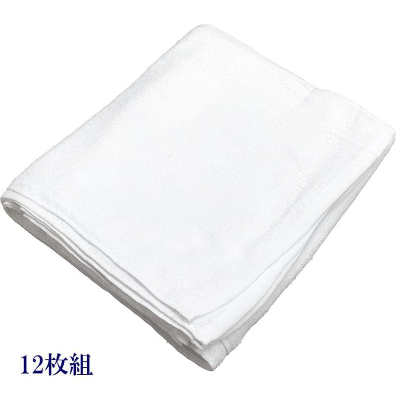 240匁ベトナム製シリンダー白タオル【総パイル】：12枚組