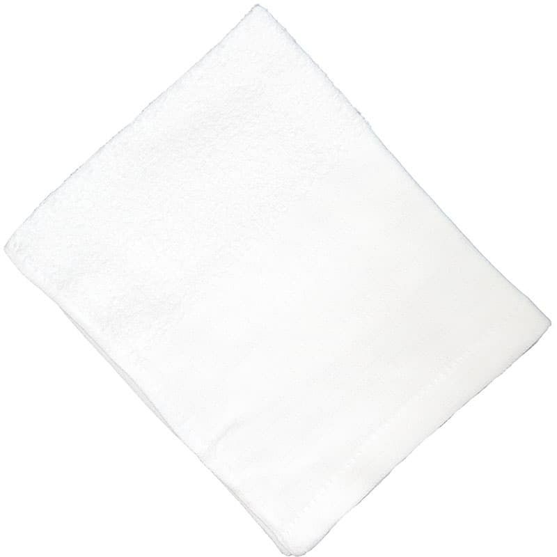 200匁ベトナム製シリンダー白タオル【平地付き】：サンプル1枚