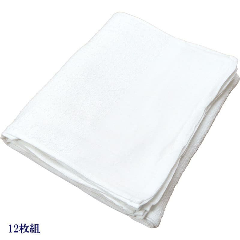 120匁ベトナム製シリンダー白タオル【平地付き】：12枚組