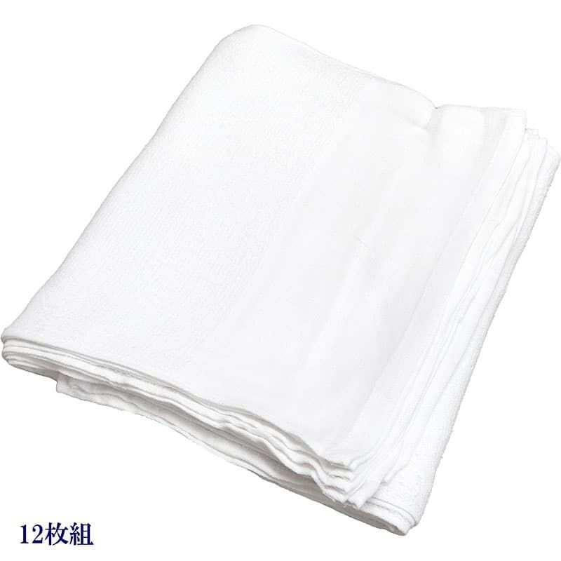 160匁ベトナム製シリンダー白タオル【平地付き】：12枚組