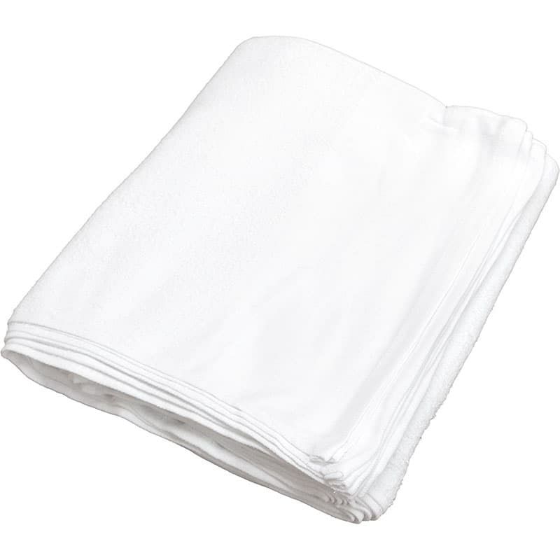 200匁ベトナム製シリンダー白タオル【平地付き】：12枚組