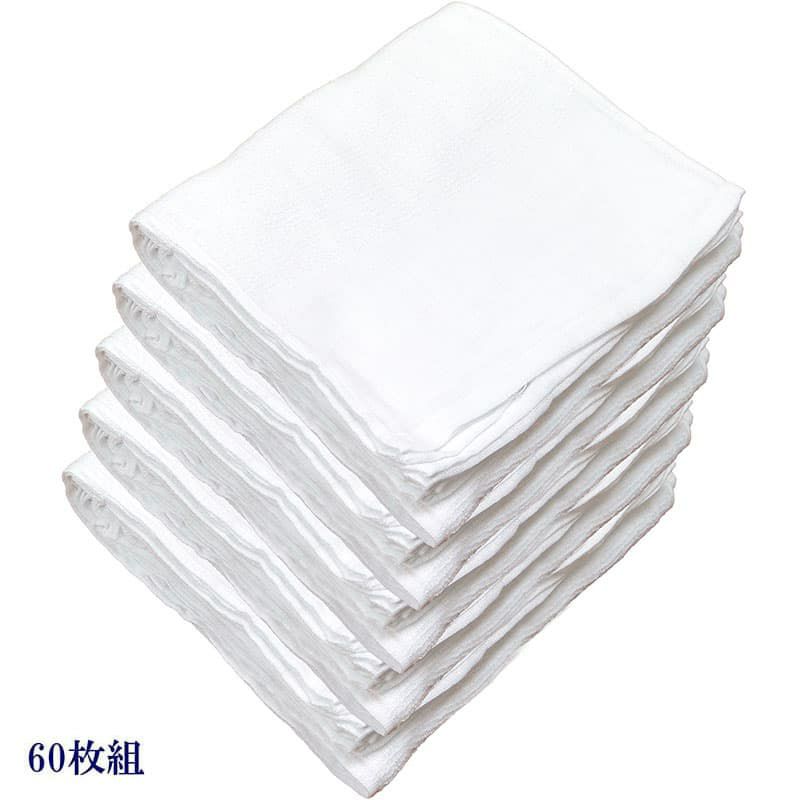 100匁ベトナム製シリンダー白タオル【平地付き】：60枚組