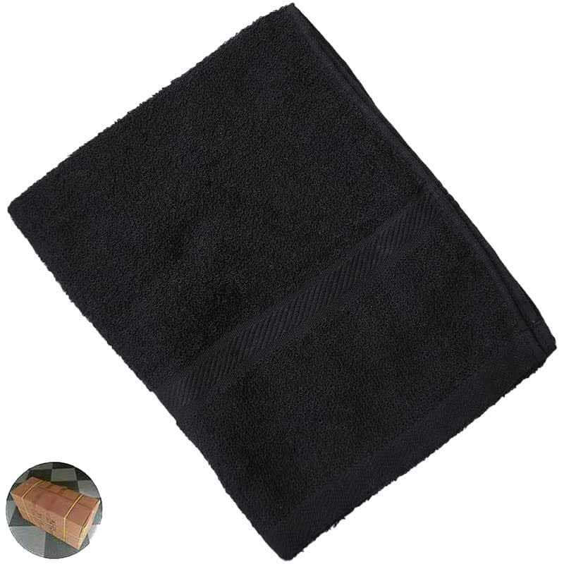 32色プレーン黒ソフトタオル