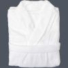 1000g 32番手双糸 へちま襟業務用白バスローブ ポケットなし