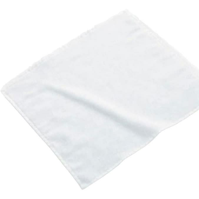 20cm高密度シャーリング白タオルハンカチ四方ヘム